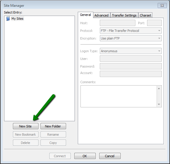 filezilla sftp host path
